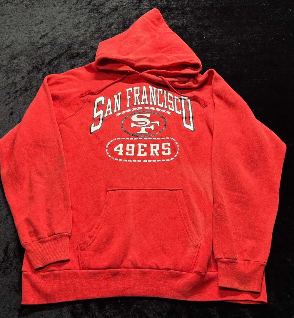 Men XL Champion San Francisco 49ers Vintage Red Hoodie
